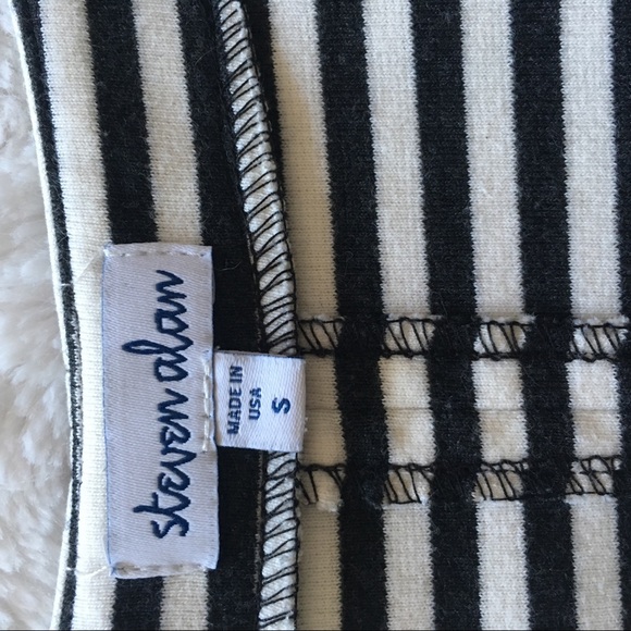 STEVEN ALAN Black n White Stripes Cotton Dress - Picture 7 of 8